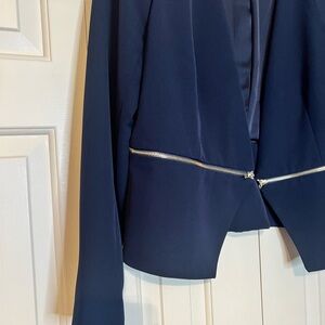 Philosophy- Navy Blazer with Silver Zipper Detail- size 14